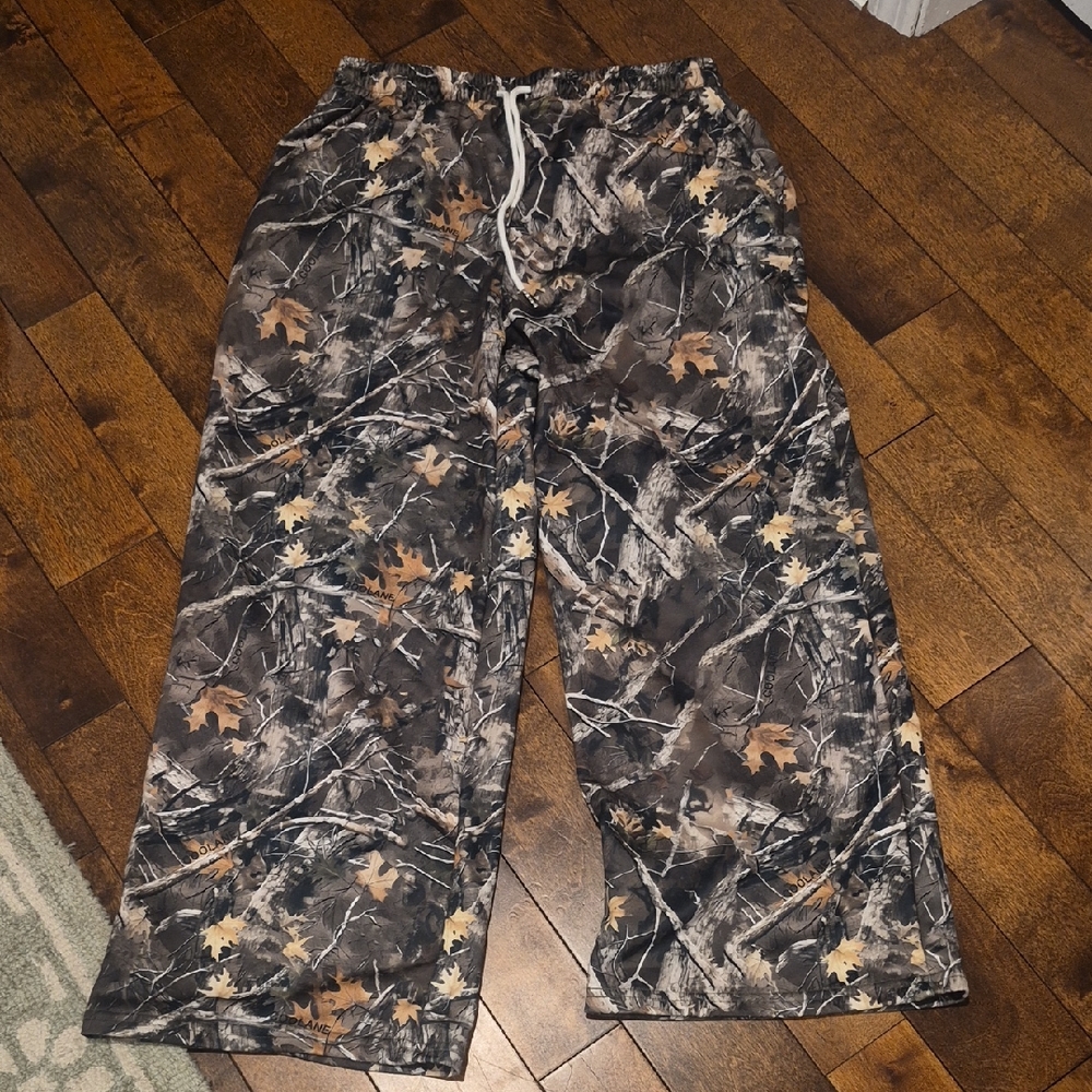 SHEIN Camouflage Wide Leg Pants - Brown and Black